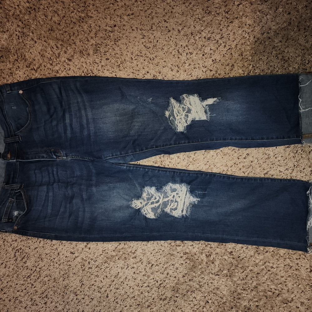 Distressed Blue Jeans